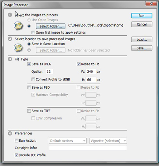 Image Processor Window in PS CS3