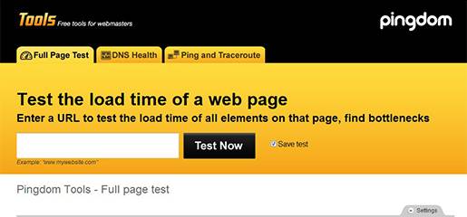 Pingdom Tools-Test the load time of a Web page.