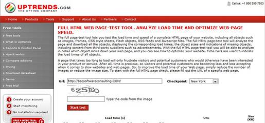 Uptrends-Full HTML load time Web page test tool.