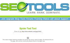 Spider Test Tool. This search engine indexing simulator tool shows the source code of a Web page, all outbound links on the page, and common words and phrases found in the page.