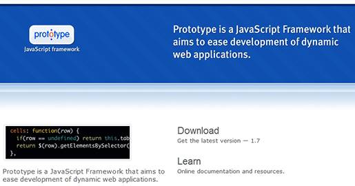 Prototype JavaScript framework. Ajax and DOM manipulation for dynamic Web applications.