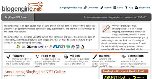 BlogEngine.NET is an open source .NET blogging project that was born out of desire for a better blog platform, with less complexity and easy customization. BlogEngine.NET was designed using the current .NET framework and focused on simplicity, ease of extendibility, and innovative features.
