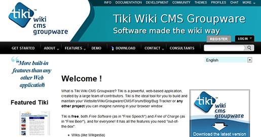 Tiki Wiki CMS Groupware is a powerful, Web-based application. Tiki is the ideal tool for you to build and maintain your Website/Wiki/Groupware/CMS/Forum/Blog/Bug Tracker or any other project you can imagine.