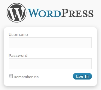 Default WordPress Login screen.