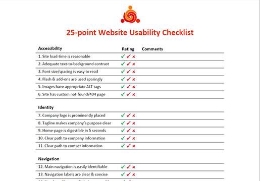 25-point Website Usability Checklist.