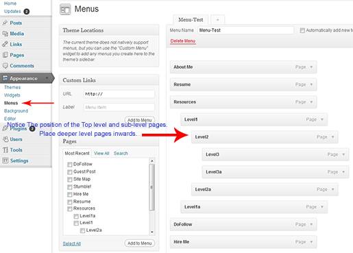 WordPress Admin panel: Adding a 3-level deep CUSTOM navigation menu for WordPress 3.0 and newer.