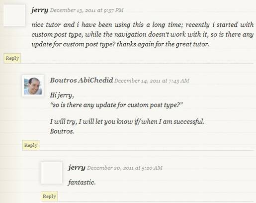 Image1: Threaded (Nested) Commenting Format - No separate styling for the post's author comment.