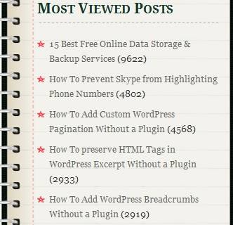 Diary theme: Most Viewed Posts.