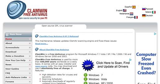 ClamWin Free Antivirus for Windows. Open source GPL virus scanner.