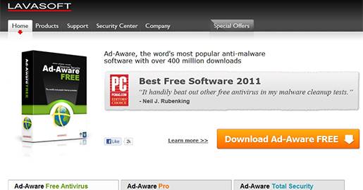 Ad-Aware - Free protection against viruses, spyware and adware.