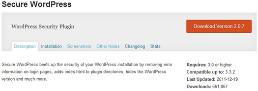 Secure WordPress. WordPress Plugin.