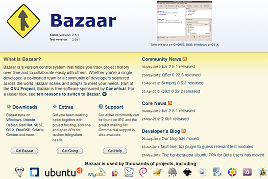 Bazaar - Version Control System.