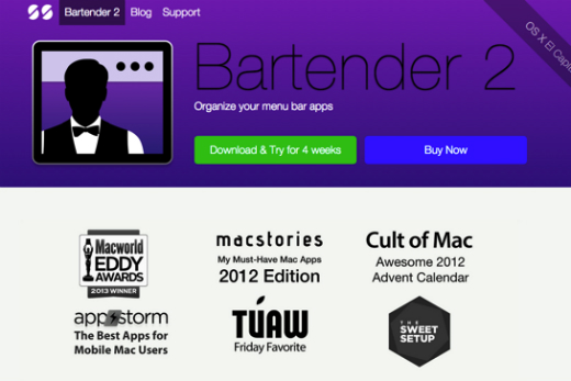 Bartender 2 | Mac Menu Bar Item Control.