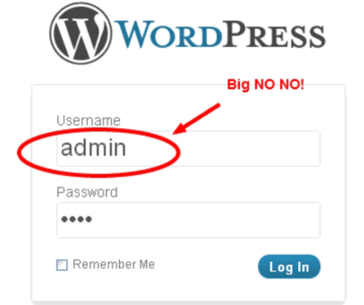Default WordPress Username.