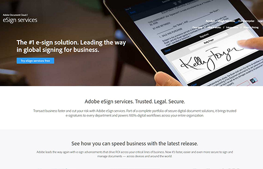 eSign service, e-signatures online, formerly EchoSign.