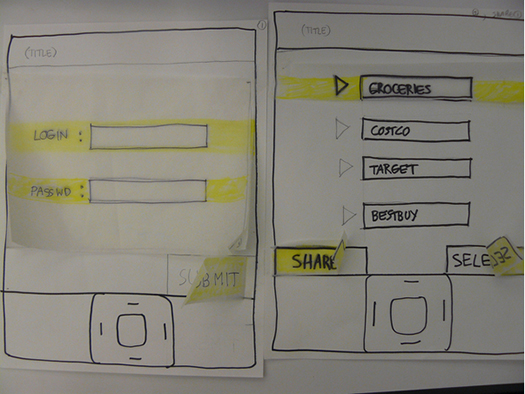 Paper Prototype of Mobile Application.