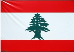 Flag of Lebanon representing the war.